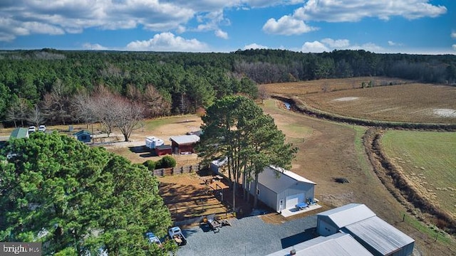 bird's eye view with a rural view