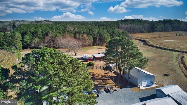 bird's eye view featuring a rural view