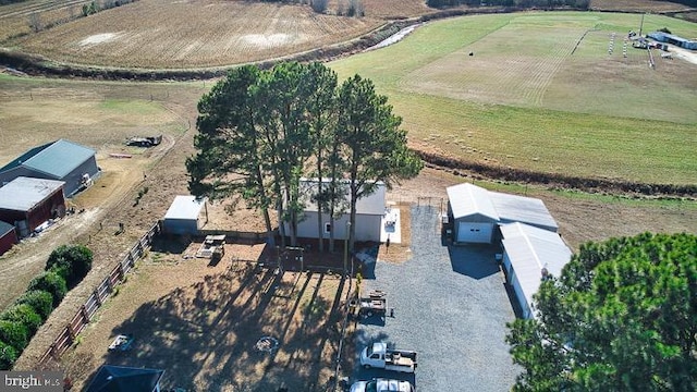 drone / aerial view with a rural view