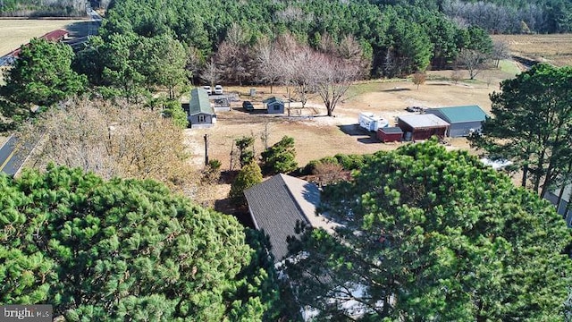 drone / aerial view featuring a rural view