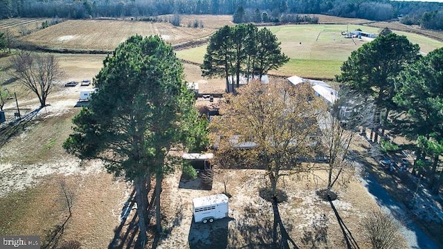 bird's eye view with a rural view