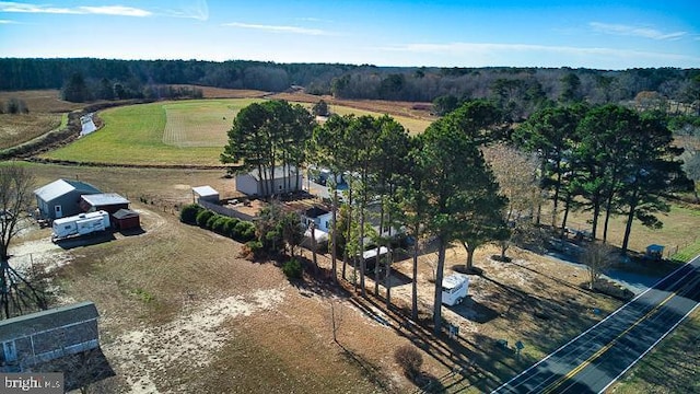 aerial view with a rural view