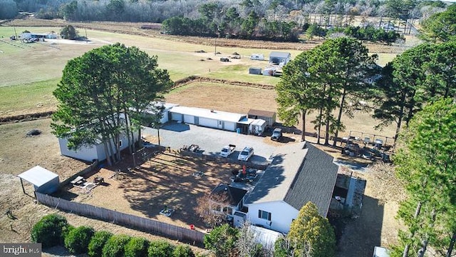 bird's eye view with a rural view