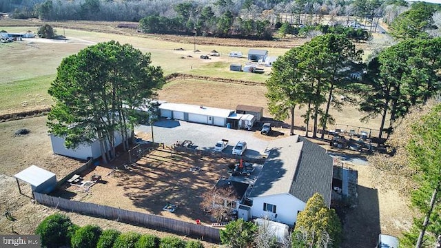 bird's eye view with a rural view