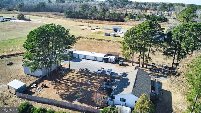 drone / aerial view featuring a rural view