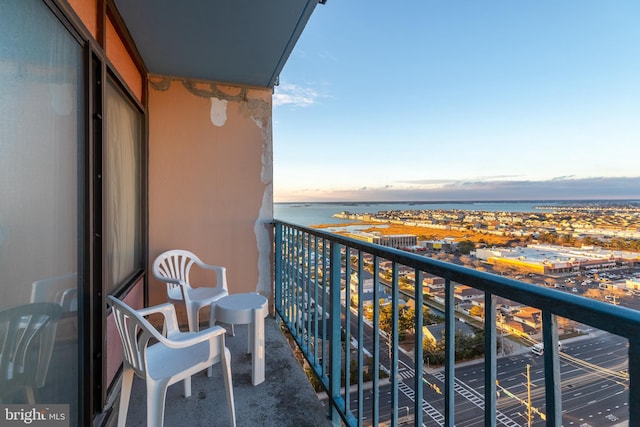 balcony with a water view