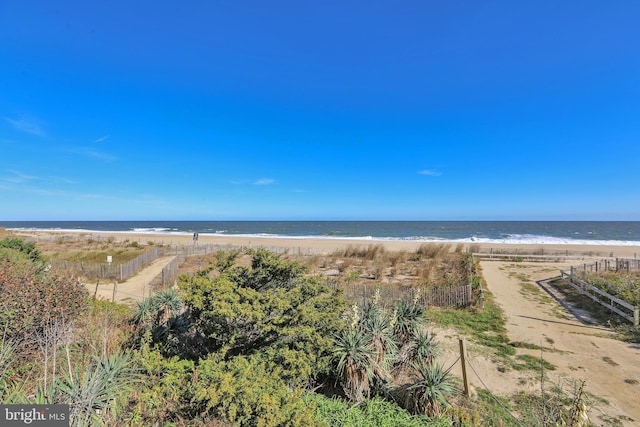 property view of water with a view of the beach