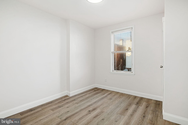 empty room featuring light wood-type flooring