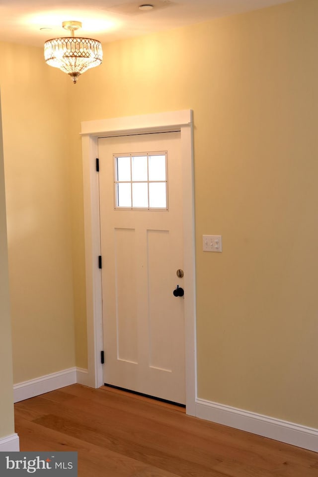 entryway featuring hardwood / wood-style flooring