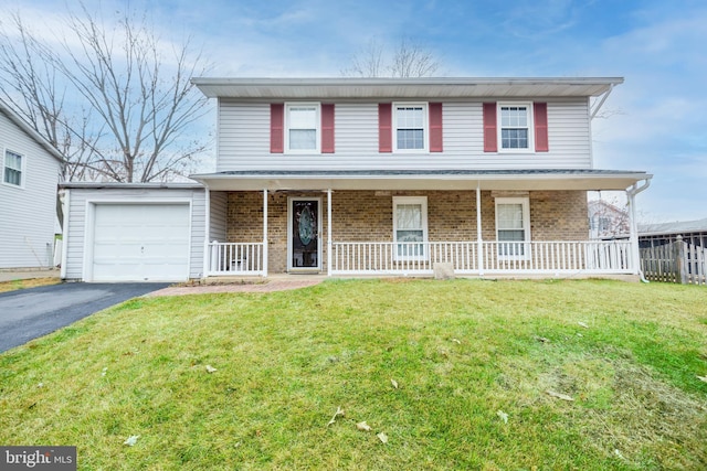 view of property with a front lawn