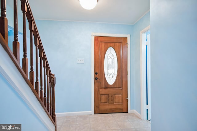 foyer with ornamental molding