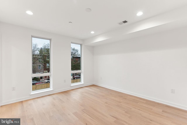 empty room featuring light wood-type flooring