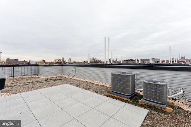 view of patio with central air condition unit