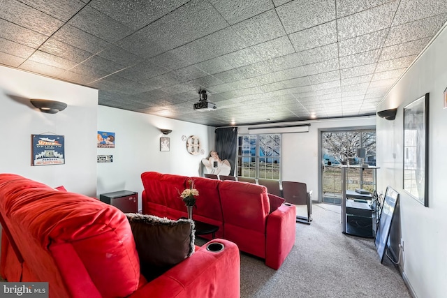 view of carpeted home theater