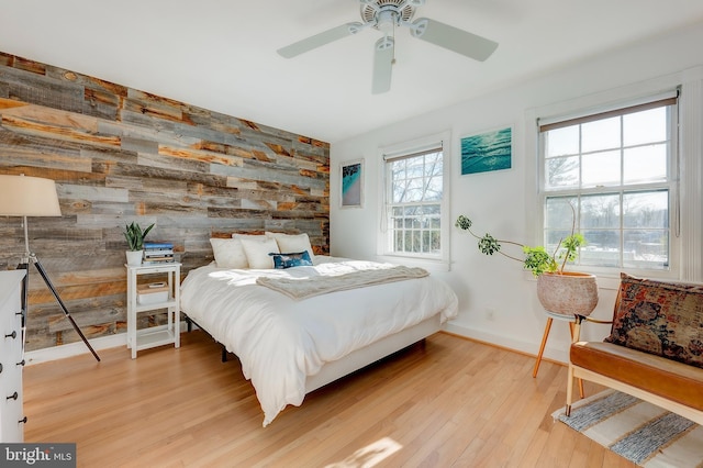 bedroom with light wood-type flooring