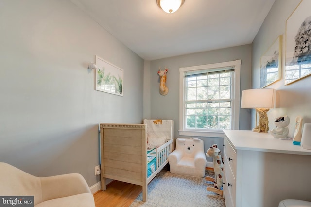 bedroom featuring light hardwood / wood-style floors