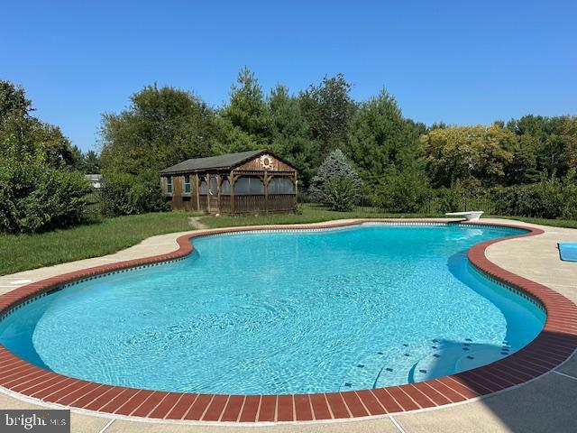 view of pool with a gazebo