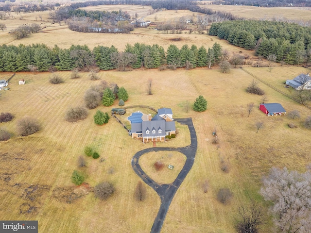 bird's eye view featuring a rural view