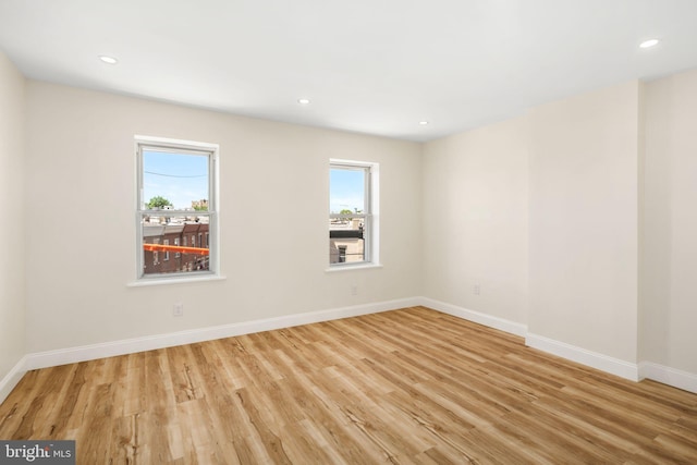 empty room featuring light wood-type flooring