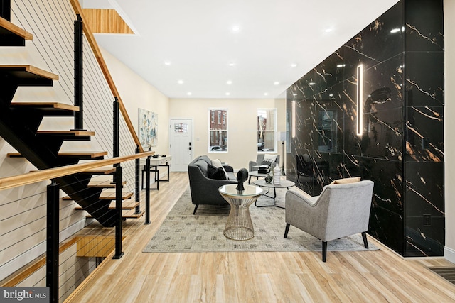 living room featuring hardwood / wood-style flooring