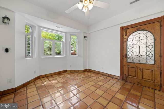 12330 Potomac View Rd, Newburg, MD 20664 - entrance foyer with ceiling fan, baseboards, and light tile patterned floors