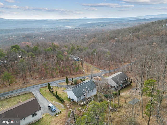 bird's eye view featuring a mountain view