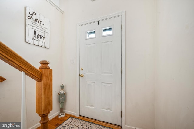 entrance foyer with wood-type flooring