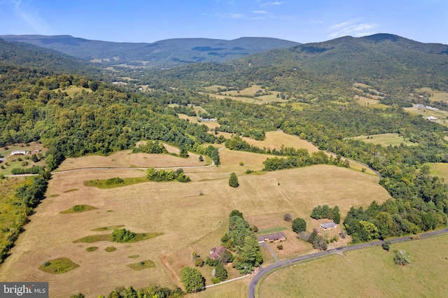 drone / aerial view with a mountain view