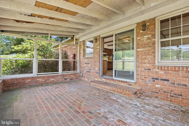 view of unfurnished sunroom