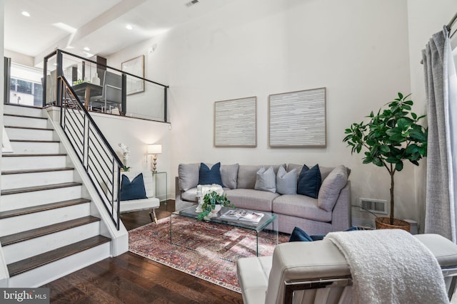 living room featuring hardwood / wood-style flooring