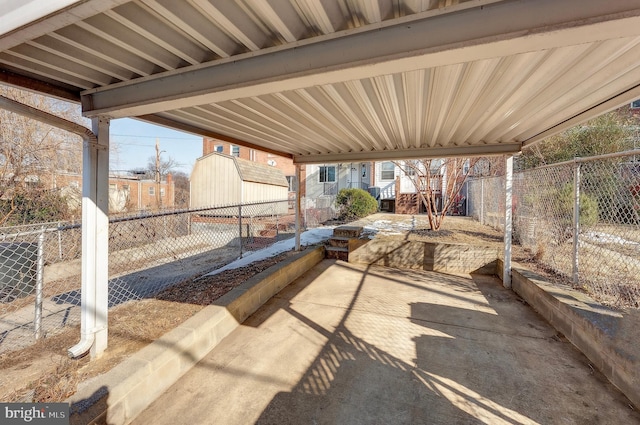 view of patio featuring a carport