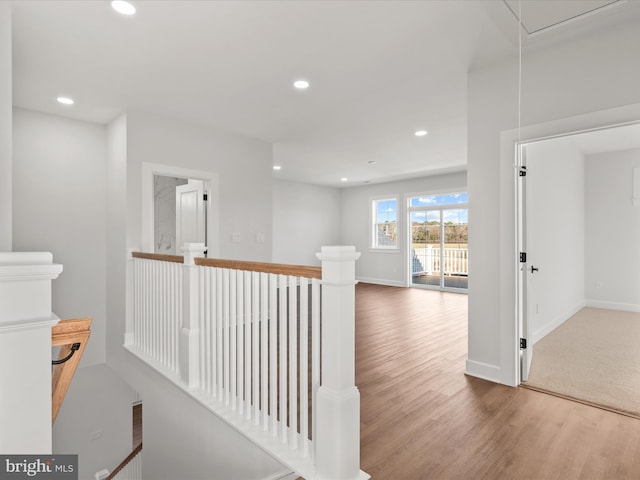 hallway featuring wood-type flooring