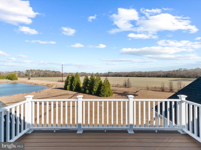 deck with a rural view