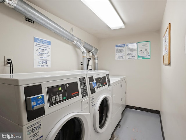 laundry room with separate washer and dryer