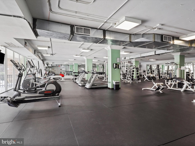 exercise room featuring a wealth of natural light