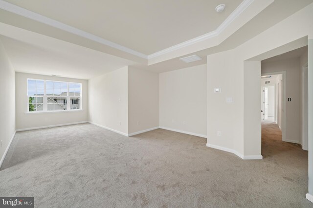 635 Corbit Dr, Middletown, DE 19709 - carpeted spare room with a smoke detector, ornamental molding, baseboards, and a raised ceiling
