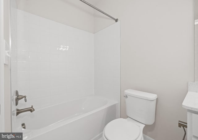 635 Corbit Dr, Middletown, DE 19709 - bathroom featuring toilet, baseboards, vanity, and tub / shower combination