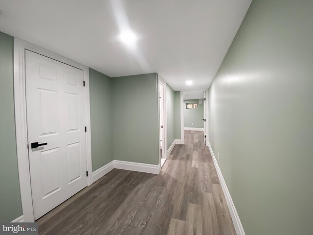 4827 N Warnock St, Philadelphia, PA 19141 - hall featuring dark wood-style flooring and baseboards
