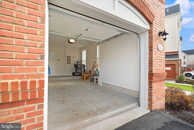 garage with electric panel