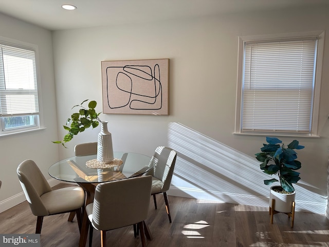 dining room with hardwood / wood-style floors