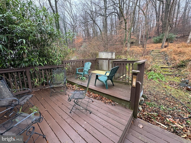 view of wooden deck