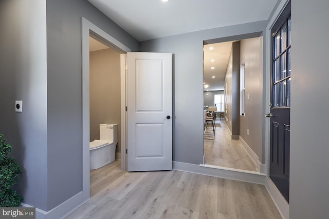 interior space with light wood-type flooring