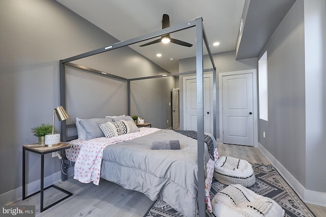 bedroom featuring light wood-type flooring