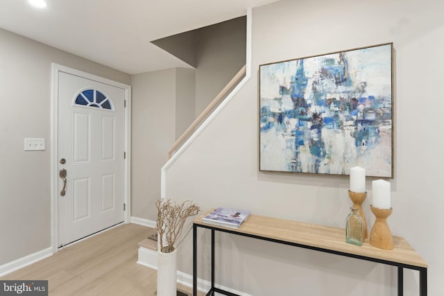 entryway featuring light hardwood / wood-style floors