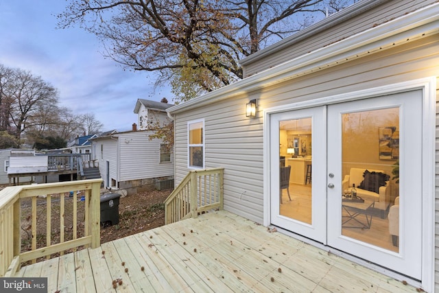 deck featuring french doors