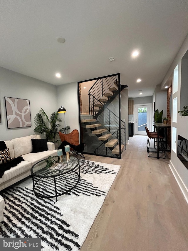 living room featuring hardwood / wood-style floors