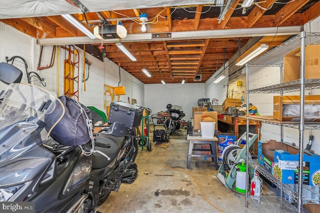 garage featuring a garage door opener