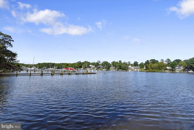 water view with a boat dock