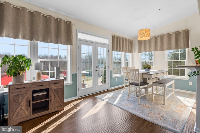 6616 Osborne Hill Dr, Upper Marlboro, MD 20772 - dining room featuring french doors, baseboards, healthy amount of natural light, and wood finished floors
