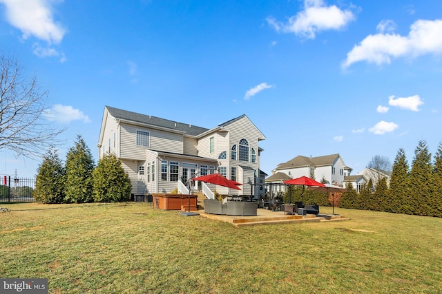 6616 Osborne Hill Dr, Upper Marlboro, MD 20772 - rear view of house featuring a hot tub and a patio area